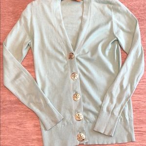 TORY BURCH MINT GREEN SIMONE CARDIGAN XS